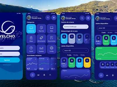 Design UX App monitoring salmon fish farm app design figma ui ux design
