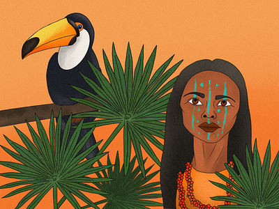 toucan and women digital art drawing graphic design illustration procreate