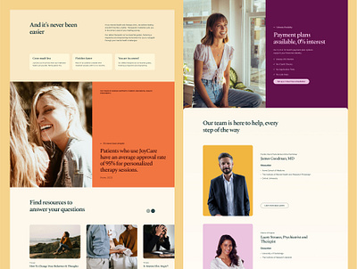 JoyCare - Mental Health and Therapeutic Landing Page UI&UX Kit clean figma graphic design healthcare design healthcare landing page healthcare web design minimal modern saas saas landing page ui ui design ui ux web design