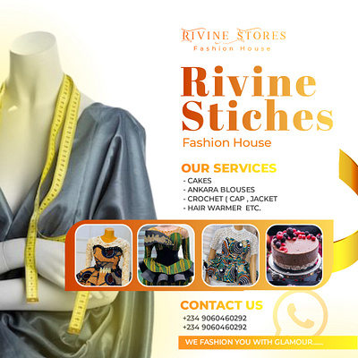 Rivine Stitches Fashion House design flyer design graphics design israel oluwabusuyi rivine stitches fashion house social media designs