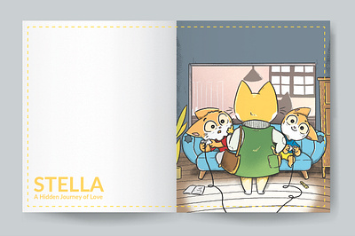 Stella cat character drawing illustration kids picturebook portrait storybook