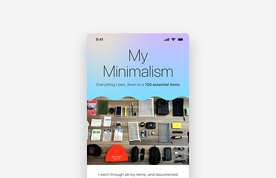 My Minimalism mobile layout decluttering design digital design landing page minimalism mobile mobile comp mobile digital personal landing page typography ui ux