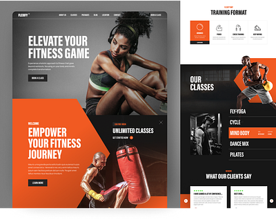 Flexify Fitness design figma fitness gym homepage ui unique ux website design