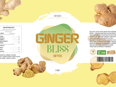 Product Design - Ginger Bliss Bites branding design designer food graphic design illustration logo package packaging product