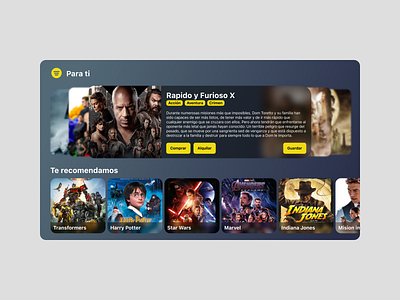 A smart TV interface for a movie streaming app - Day 87 challenge dailyui dailyuichallenge ui