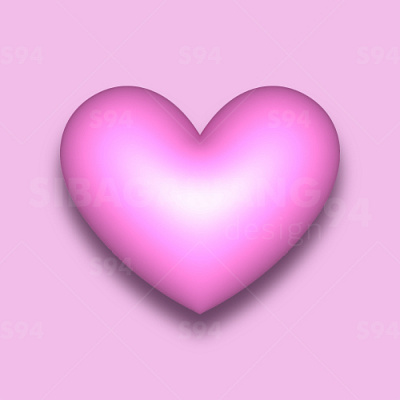 Light pink vector 3D heart with a shadow graphic design light pink romantic shadow