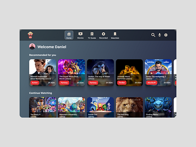 Design an OTT app for a smart TV - Day 88 #DailyUIChallenge challenge dailyui dailyuichallenge ui