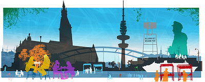 Hamburg editorial illustration illustration landscape