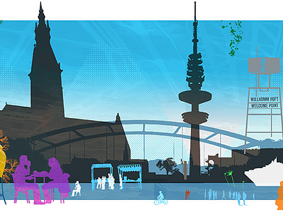 Hamburg editorial illustration illustration landscape