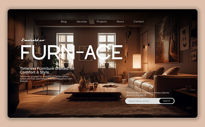 Landing Page UI - Emerald FURNACE website. branding furniture graphic design ui ux