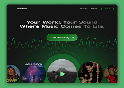 Landing UI - Harmoni graphic design ui