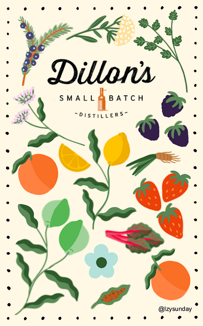 Mural Design for Dillon's Gin branding dillons gin gin gin company mural art mural design