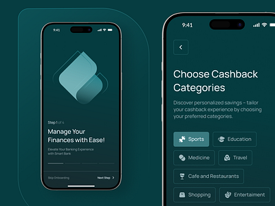 Ease Smart bank android app app design application bank banking branding interaction ios mobile onboarding product steps ui ux web design