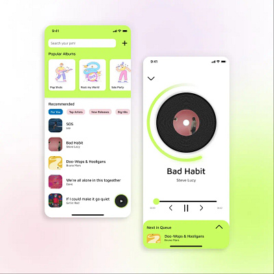 Music Player animation disk interactive design interface motion graphics music player record ui