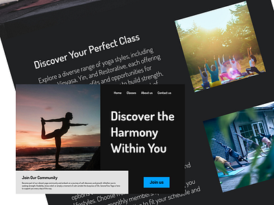 Yoga Studio UI Design design hi fi mockup hifi mockup ui ui design ux ux design web design website design yoga yoga website