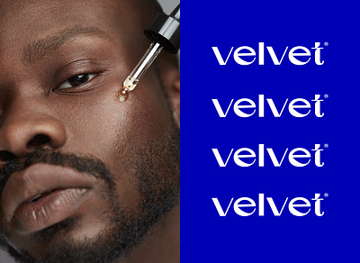 Velvet Logo Identity Design band beauty blue branding design graphic design icon identity logo logotype mark serum skincare vector wordmark