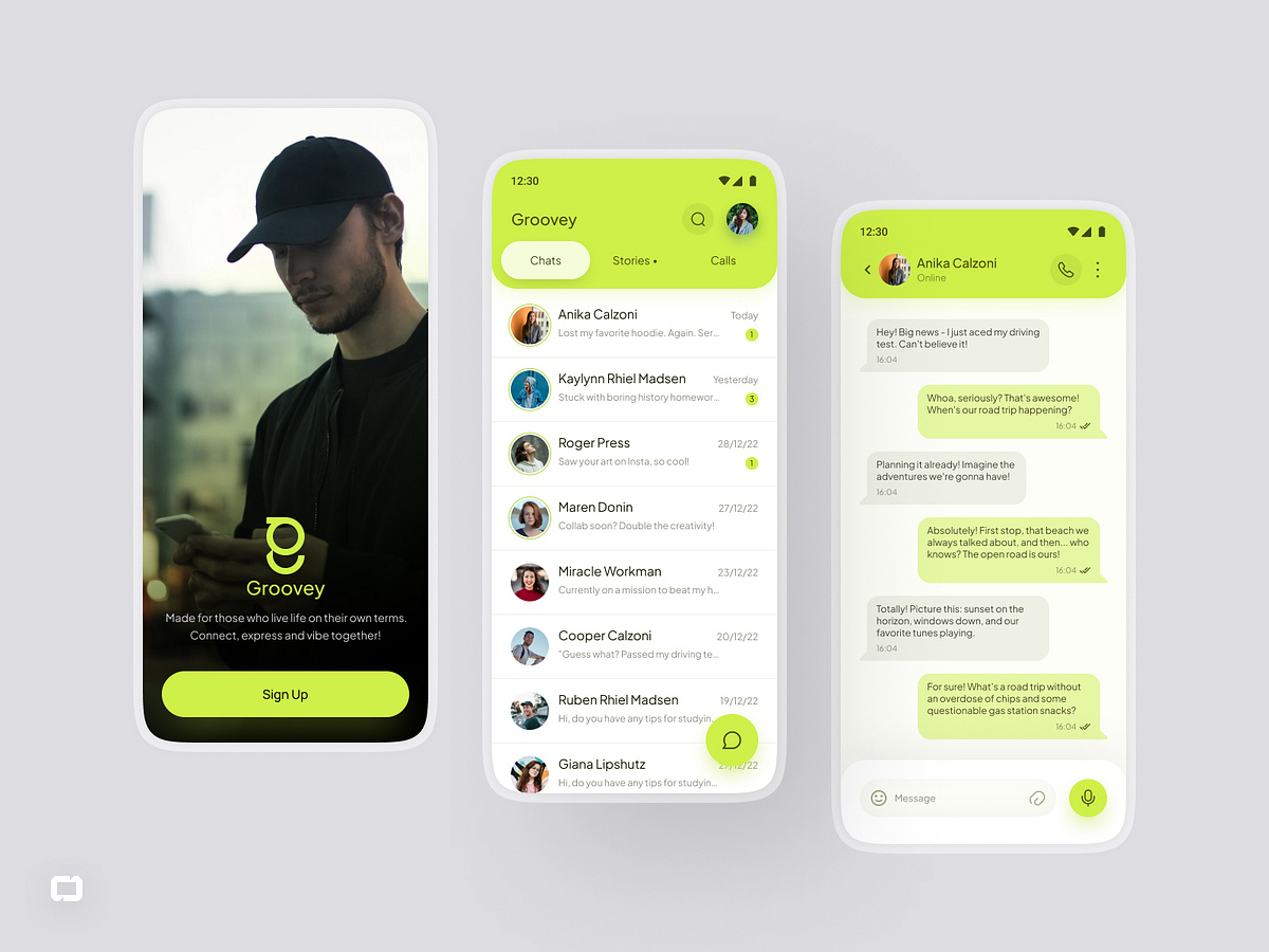 Groovey: Chat App Ui/Ux Design by Cosmiq Designer on Dribbble