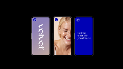 Velvet Social Media Designs beauty blue branding design graphic design icon logo mark media mobile purple skincare social typography wordmark