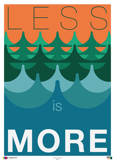 LESS is MORE graphic design illustration poster print