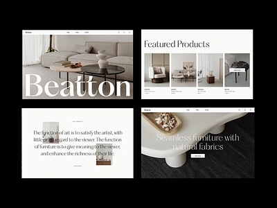 E-commerce Furniture 02 art direction e commerce ecomm figma furniture graphic design grid layout minimalist modern typography ui visual design web design webshop website whitespace