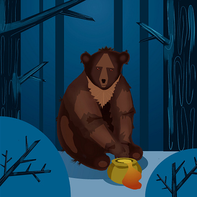 Bear bear cg forest illustration