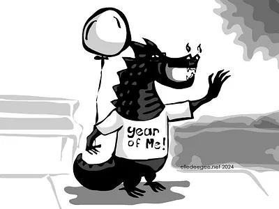 It's Their Year! animals bw drawing chinese new year comic dragon humor illustration zodiac