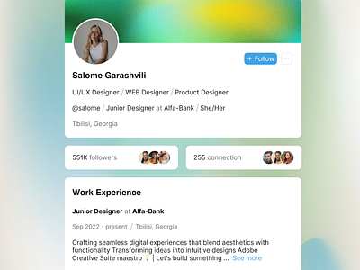 Profile design profile ui userprofile ux