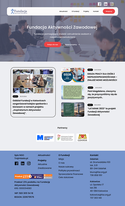 My Project for the Vocational Activity Foundation disability ui web