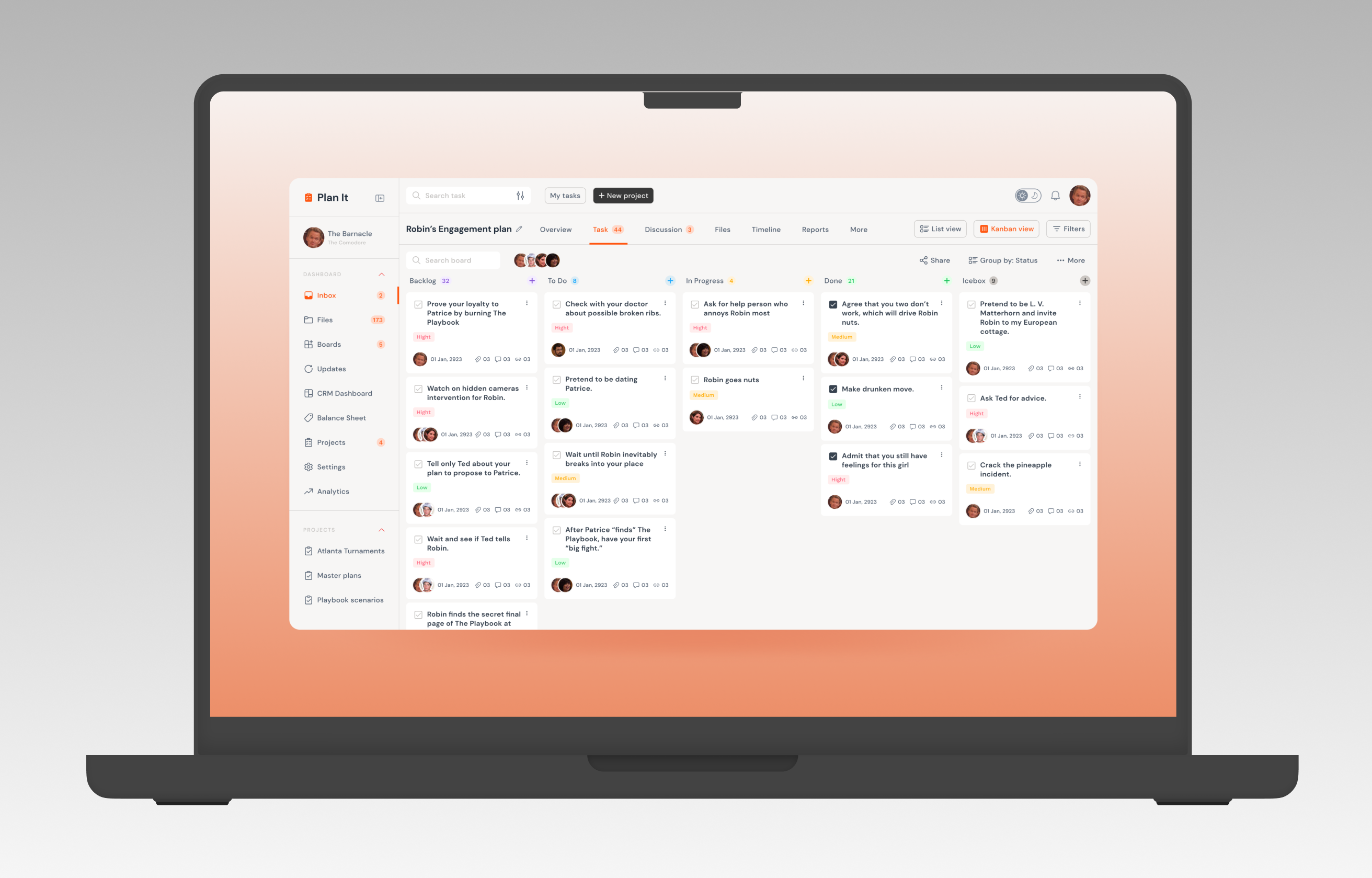 Agile project management tool ui