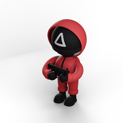 3D Cquid Game 3d 3d designer 3dcharacter 3dcute blender character clay design graphic design illustration modeling motion graphics red squidgame texture wireframe