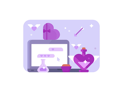 Valentine animation chat couple design february geometric gift graphic design heart illustration love magic potion relationship text valentine vector