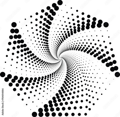 Circle pattern dotted spiral vector illustration dots