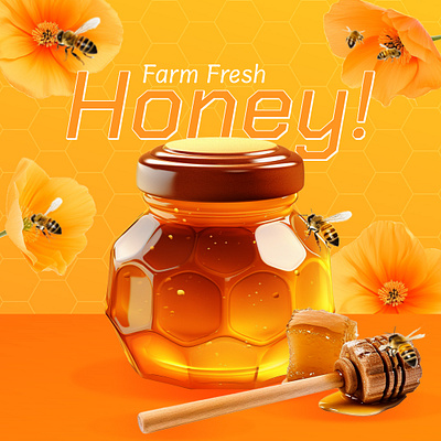 Fresh Honey social media post branding graphic design graphicdesign ui vector