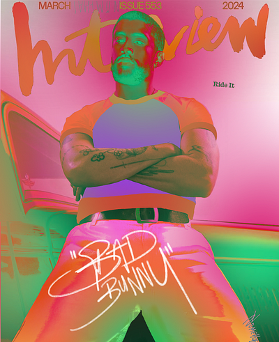 Bad Bunny x Interview Magazine | Nomehas Visuals art director bad bunny benito interview procreate