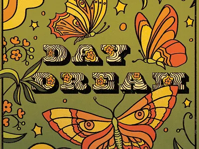 Day Dream Poster 60s illustration poster retro vintage