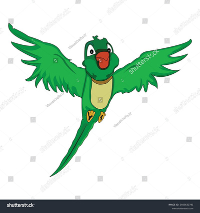 Parrot cartoon style vector illustration fun