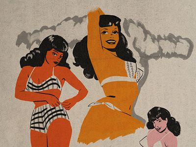 Bettie Page Pin-up Studies 60s bettie page design illustration pinups retro studies vintage