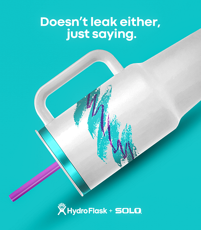 Hydro Flask + SOLO art branding clean design graphic design illustration