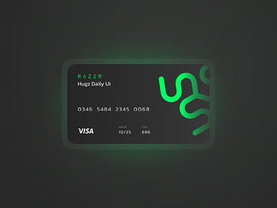Daily UI Challenge #7 - Razer credit card challenge credit card dailyui design graphic design razer ui ux