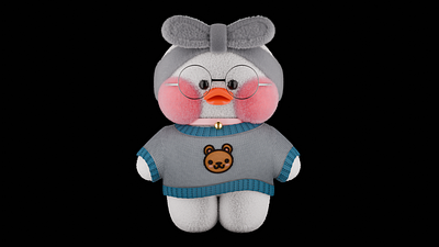 3D Cute Lalafanfan 3d 3d cute 3d designer 3d duck blender character clay clothes cute duck graphic design illustration lalafanfan ortographic render wireframe