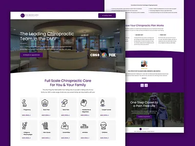 Palmercare Chiropractic Landing Page back pain campaign chiropractor digital design healthcare landing page palmercare physical therapy ppc marketing spine ui unbounce ux wellness