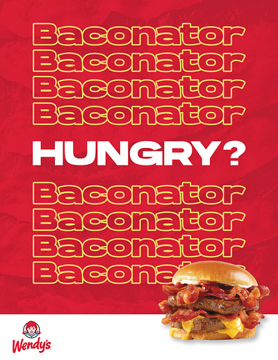 Wendy's Baconator Spec Project graphic design hanburger wendys