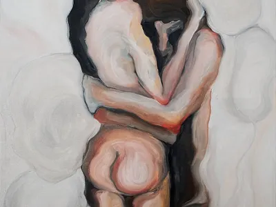 Embrace artist canvas oil painting