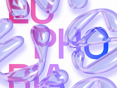 Glass Typography Poster 3d adobe illustrator 3d glass glassmorphism inflate poster typography
