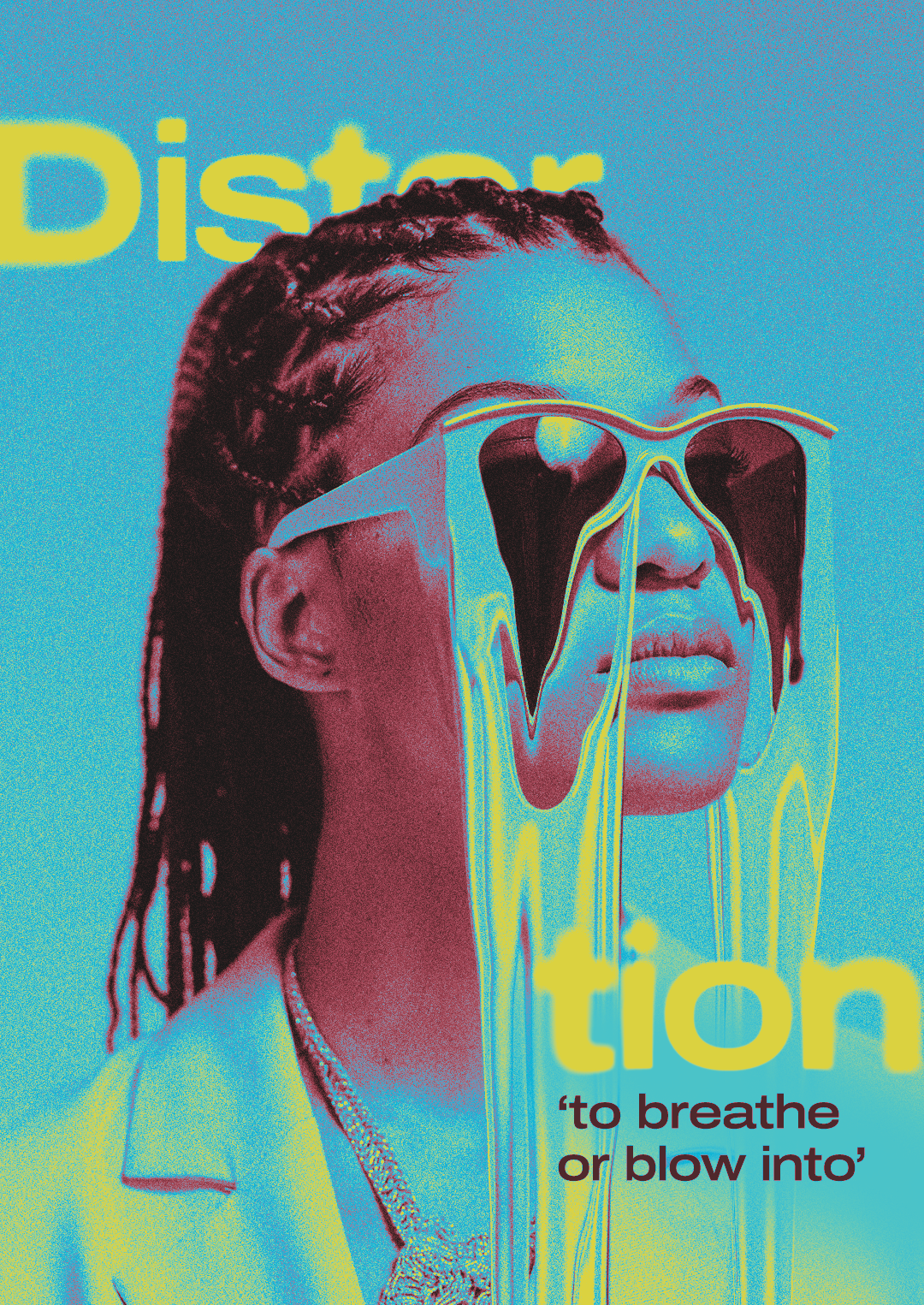 Distorted poster blur distortion gradient map liquify poster
