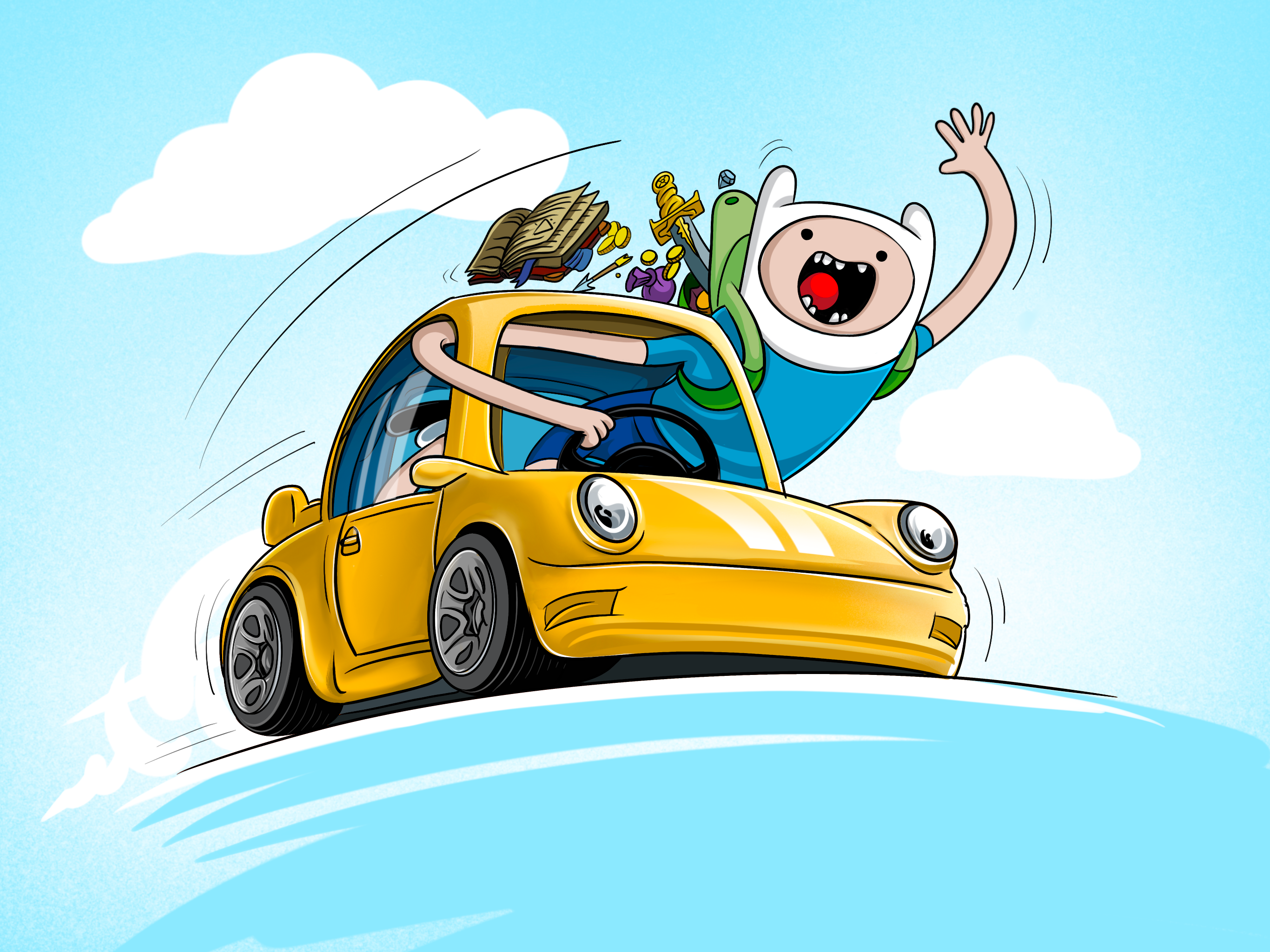 Together forever adventure time cartoon graphic design porsche procreate