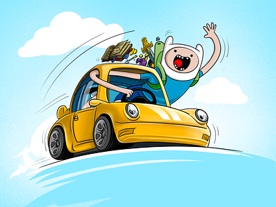 Together forever adventure time cartoon graphic design porsche procreate