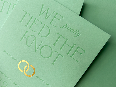 Wedding Reception Invites emboss eternity foil illustration illustrator invitation invite letterpress marriage married mint minty new orleans nola print rings tonal tropical typography wedding