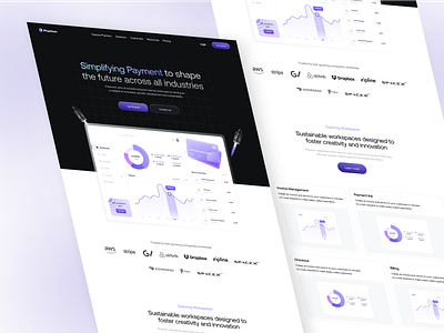 Phantom - SaaS Website Template business design designer finance landing page marketing purple saas ui ui designer ui kit ux ux designer web design website template