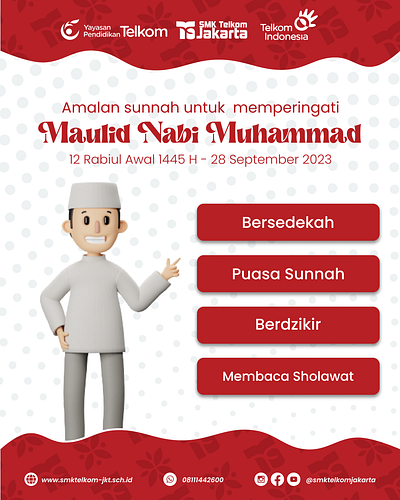 Amalan Sunnah untuk Memperingati Maulid Nabi Muhammad SAW. graphic design